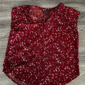 41 Hawthorn Burgundy Floral Blouse